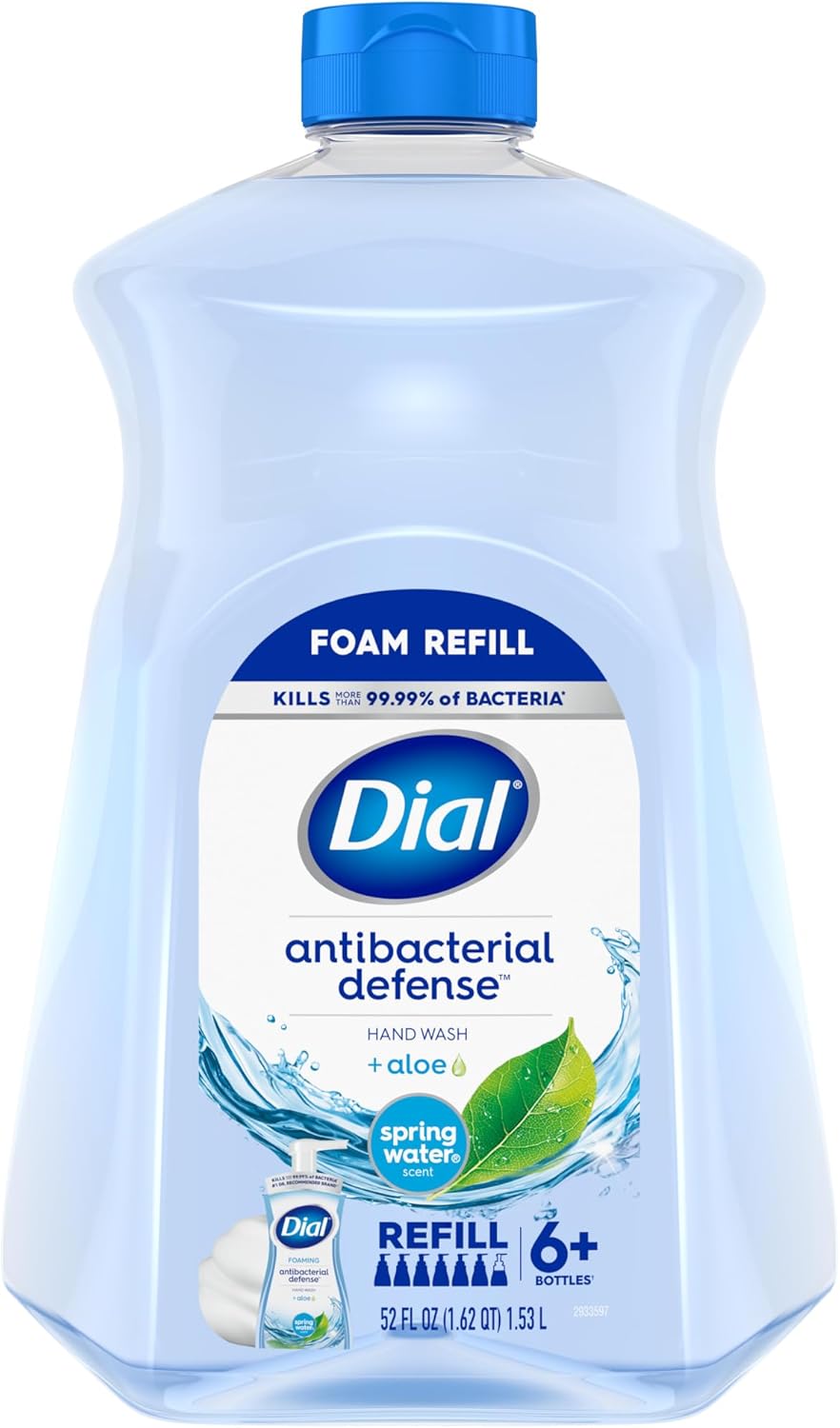 Dial Complete Antibacterial Foaming Hand Soap Refill, Water Water, 52 fl oz