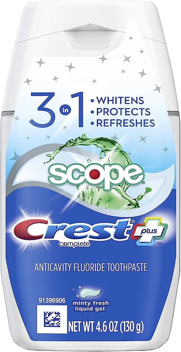 خمیر دندان مایع سفید کننده دندان Crest Complete Plus Scope 3 در 1 4.6 اونس (بسته 6 عددی)