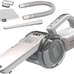 جارو برقی دستی 18 ولتی Black & Decker با باتری لیتیوم یونی 1.5Ah، قدرت مکش 27.5 AW، ظرفیت کاسه 440 میلی لیتری و فیلتر سه گانه با چرخش 200 درجه PV1820LRGP-GB 2 سال گارانتی
