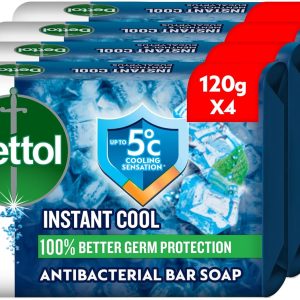 صابون حمام خنک Dettol، منتول و رایحه اکالیپتوس، 120 گرم در 4