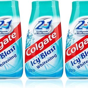 خمیر دندان و دهان شویه Colgate 3X 2 in 1 ICY Blast Whitening 100ml حجم سفر