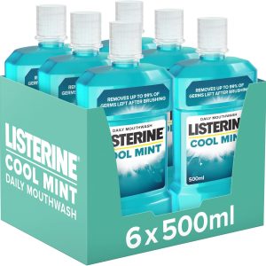 دهانشویه نعناع کول لیسترین، 6X 500 میلی لیتر، آبی
