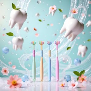 2 عدد مسواک رنگی تصادفی سه وجهی موی نرم، طراحی موثر در اطراف، عمیق و کامل برای تمیز کردن دندان ها و لثه ها، مسواک های دستی مناسب برای بزرگسالان