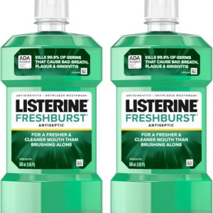 دهانشویه ضد عفونی کننده Listerine Freshburst برای بوی بد دهان، پلاک و التهاب لثه، 500 میلی لیتر در 2