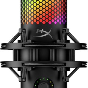 HyperX QuadCast 2S – میکروفون USB، با نورپردازی RGB، پخش جریانی و پادکست، با کنترل‌های روی برد، نورپردازی LED، پایه شوک قابل جابجایی، کامپیوتر، مک، USB-C – مشکی (تجدید شده)