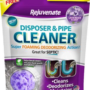 Rejuvenate Garbage Disposal and Drain Pipe Cleaner با عملکرد قوی کف کننده و حذف بوی دفع زباله در بسته 6 واحدی بوی اسطوخودوس