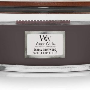 شمع معطر Woodwick Ellipse with Crackling Wick | Sand & Driftwood | تا 50 ساعت زمان رایت
