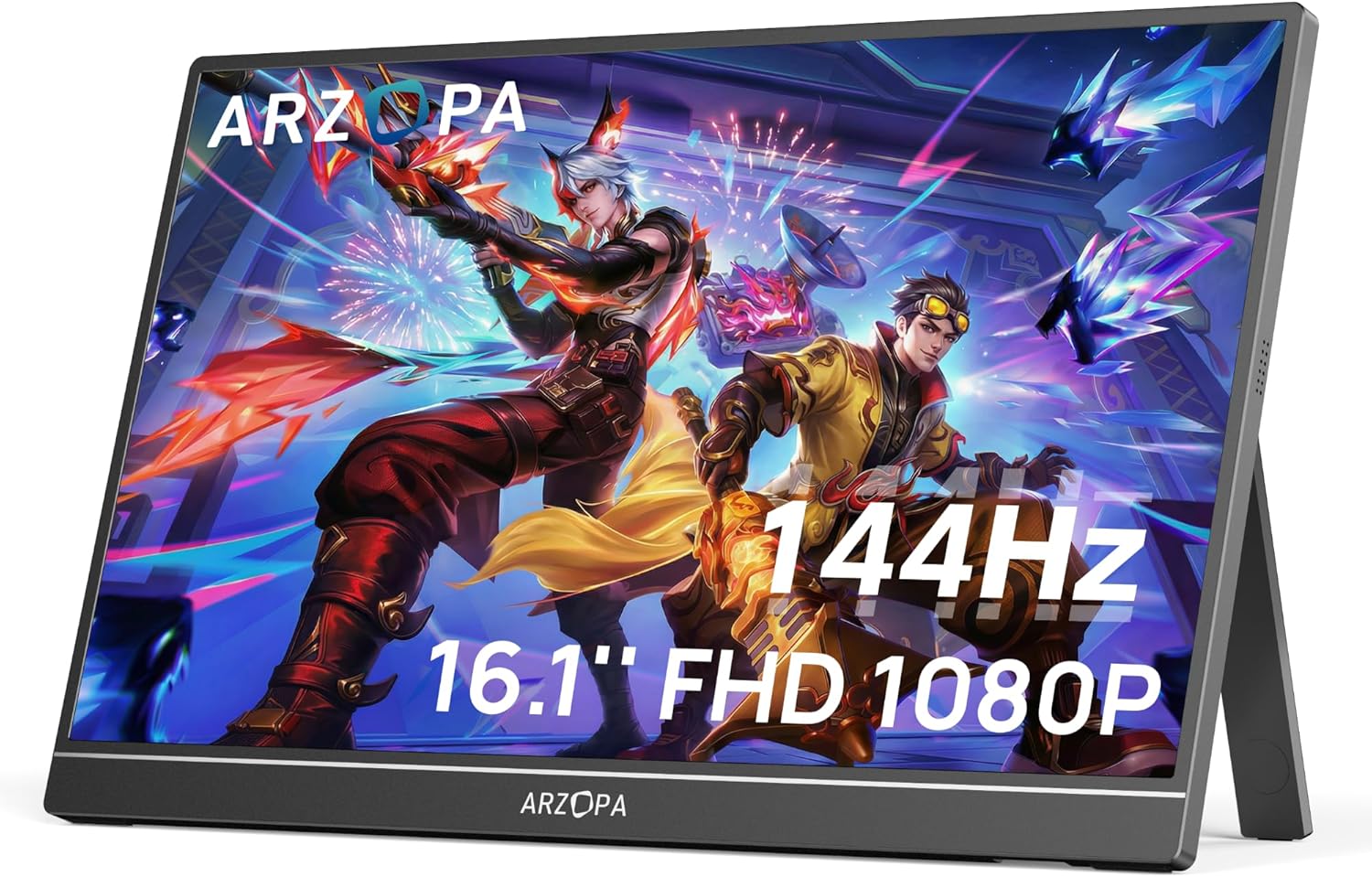 مانیتور گیمینگ قابل حمل 16.1 اینچی ARZOPA، 106% sRGB 1080P FHD Kickstand مانیتور با HDR، فوق العاده باریک، مراقبت از چشم، صفحه نمایش دوم خارجی برای لپ تاپ، رایانه شخصی، PS5، Mac، Xbox-Z1FC