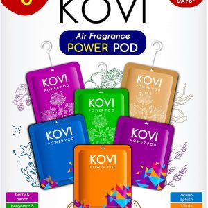 KOVI Air Fragrance Power Pod برای حمام و ماشین، رایحه ماندگار، آغشته به روغن‌های ضروری، ماندگاری تا 30 روز، بسته 6 عددی (هر کدام 10 گرم)