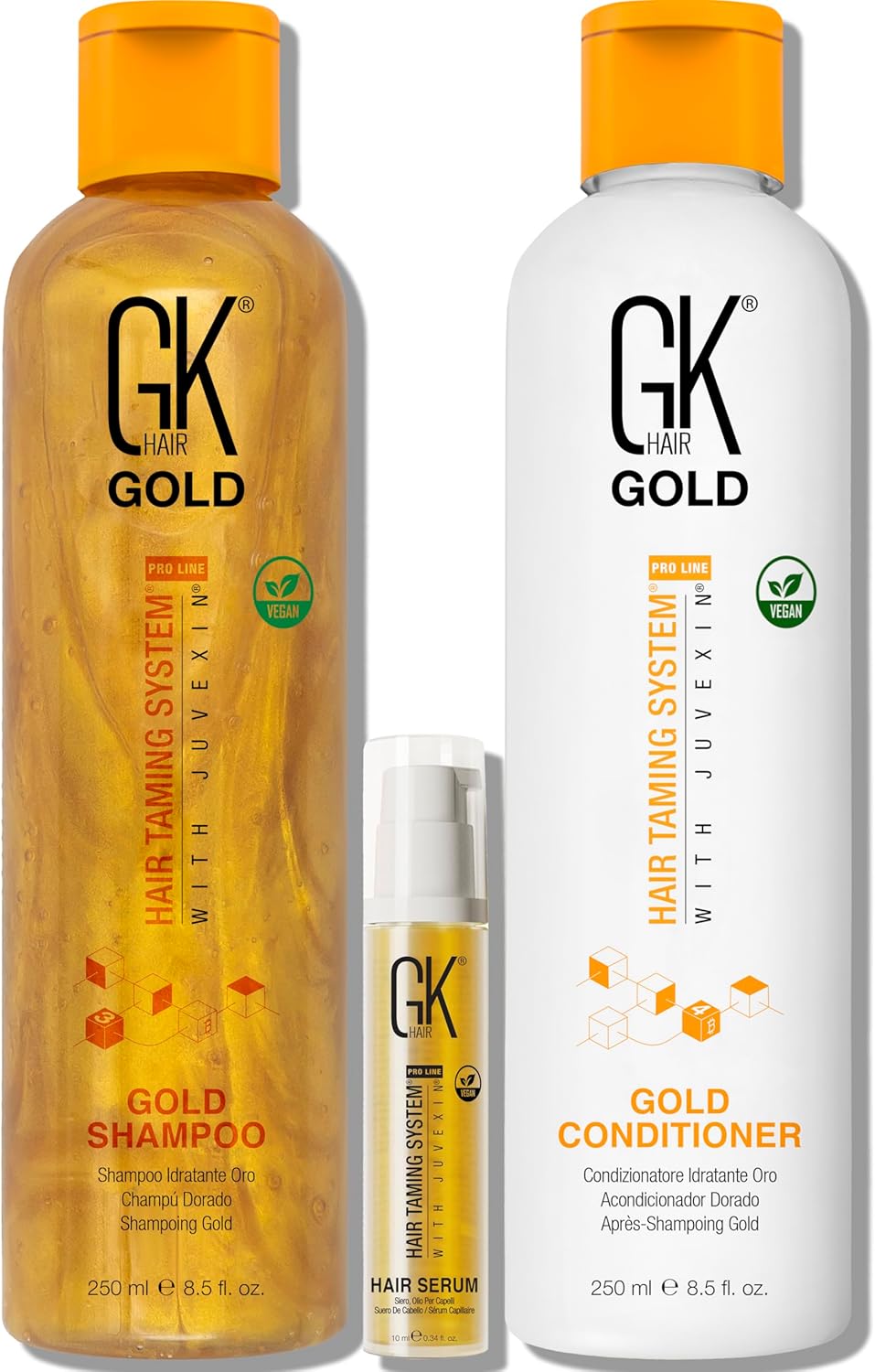 GK HAIR Global Keratin Gold شامپو نرم کننده و براق کننده و محافظت کننده مو با روغن آرگان، کره شی، روغن های طبیعی انواع مو