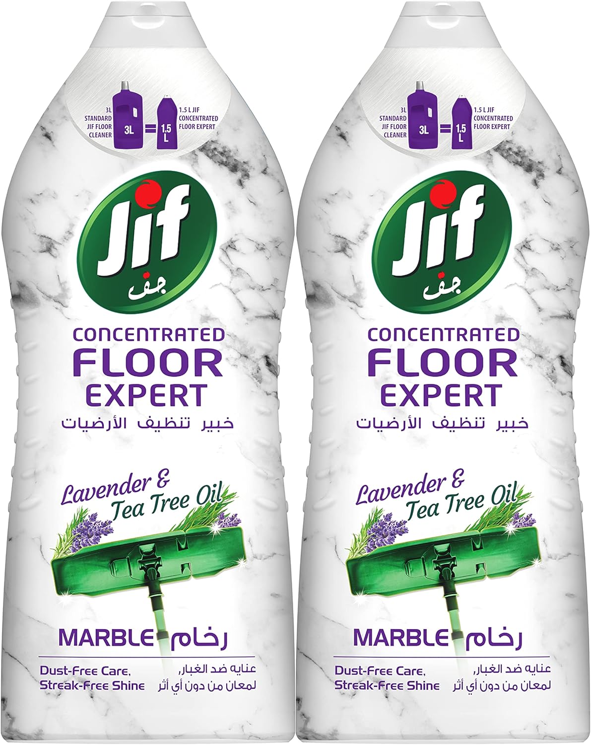کفپوش متمرکز Jif برای کفپوش مرمر، 1.5 لیتر (بسته 2 عددی)، سفید