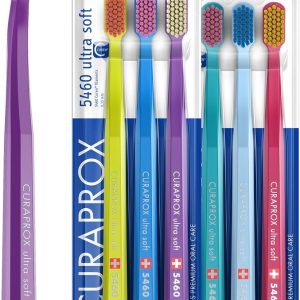 مسواک دستی بزرگسالان Curaprox 6 x CS 5460 Ultra Soft with 5460 Ultra Soft CUREN Bristles – 6 تکه، رنگ تصادفی