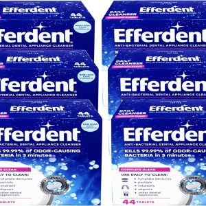 قرص پاک کننده پروتز Efferdent, Complete Clean, Cleanser for Retainer and Dental Appliances, 44 Count, 6 pack
