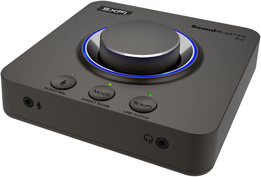Creative Sound Blaster X4 Hi-Res 24bit/192kHz USB DAC و کارت صدا آمپر خارجی، Super X-Fi، چند کاناله، 7.1 گسسته فراگیر، ورودی نوری، خروجی نوری، خط ورودی، میکروفون، ورودی هدست برای کامپیوتر و مک