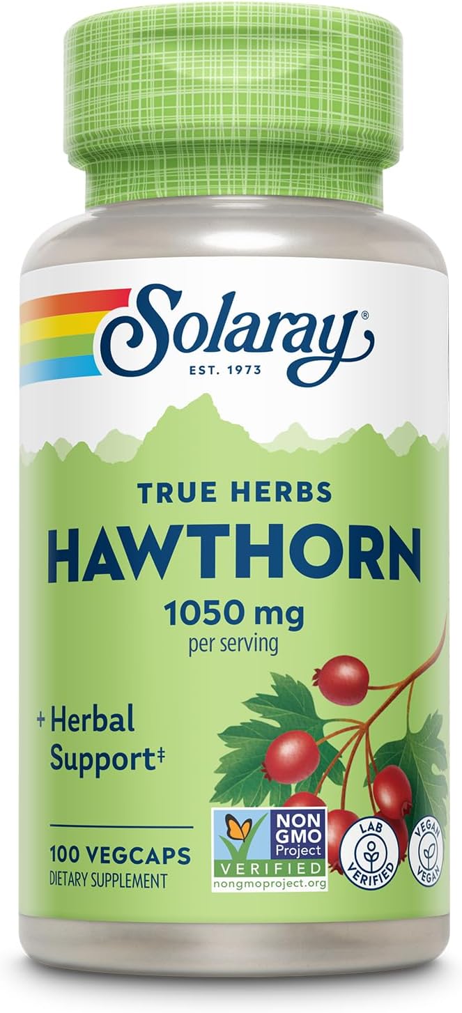 Solaray Hawthorn Berry 1050mg – پشتیبانی از سلامت قلب و عروق و قلب – 100 Vcaps