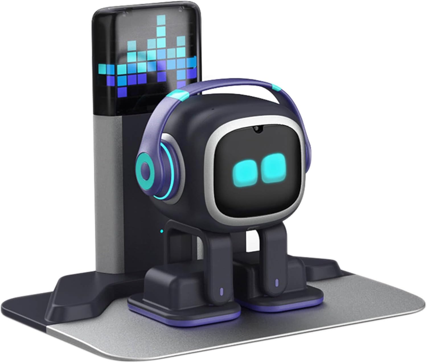 ربات رومیزی EMOPET AI - ChatGPT فعال با دستورات صوتی و ویژگی رقص، ربات تعاملی حیوان خانگی با شخصیت، همراه با شارژ ایستگاه خانگی