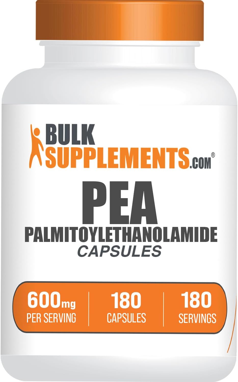BulkSupplements کپسول Palmitoylethanolamide - مکمل نخود، Palmitoylethanolamide 600mg برای حمایت از سیستم ایمنی - بدون گلوتن، 1 کپسول در هر وعده، 180 کپسول