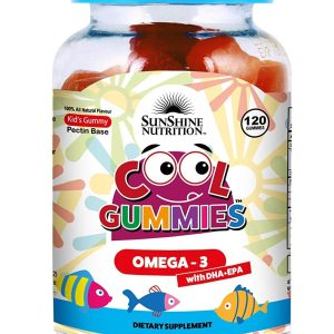 Sunshine Nutrition Cool Gummies Omega 3 With DHA-EPA 120 Gummies for Children | طعم 100% کاملا طبیعی | بدون گلوتن