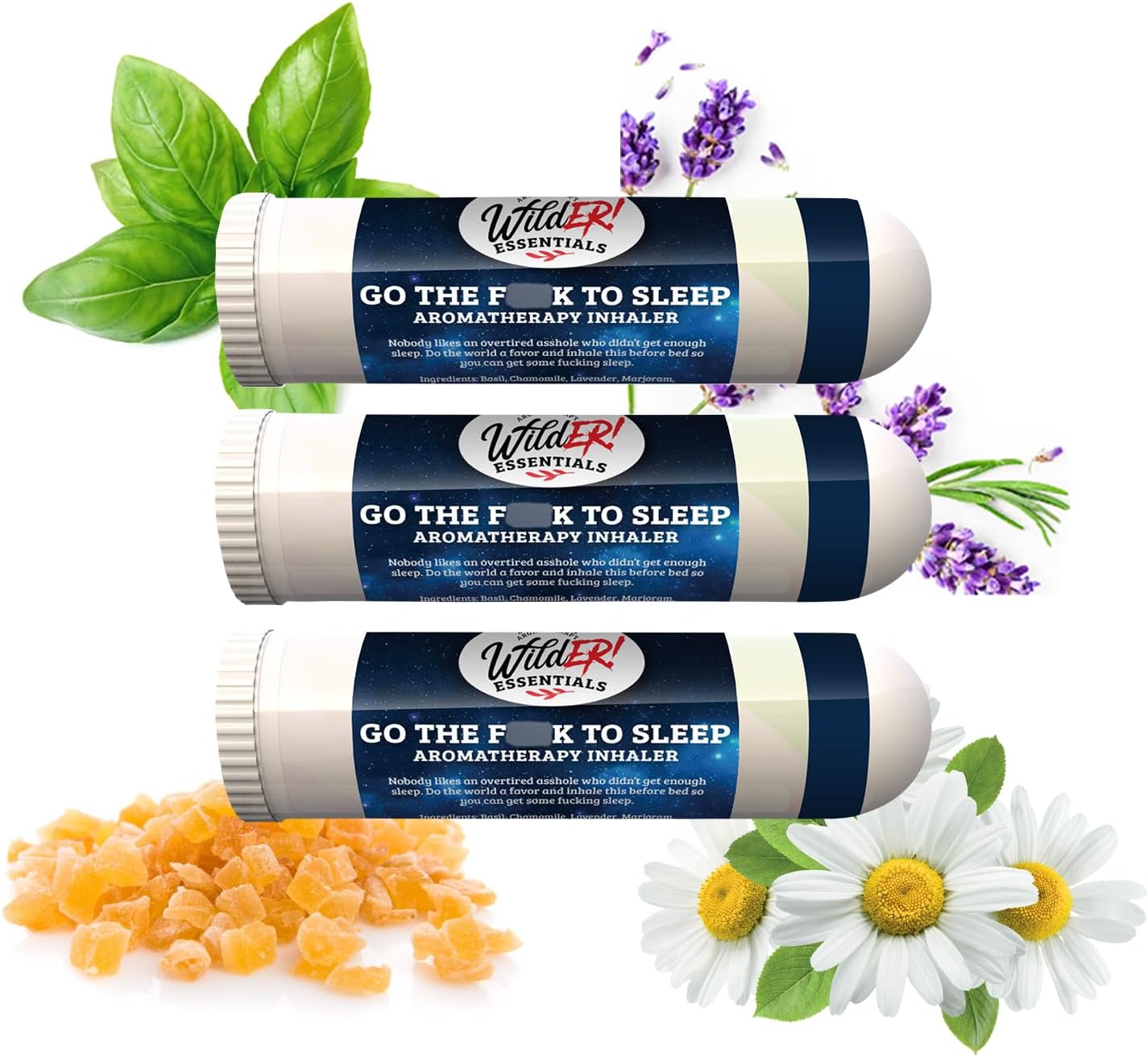 Wilder Essentials 3 Pack of Go The F to Sleep رایحه درمانی استنشاق بینی ساخته شده با 100% روغنهای ضروری طبیعی برای کمک به آرامش و خواب