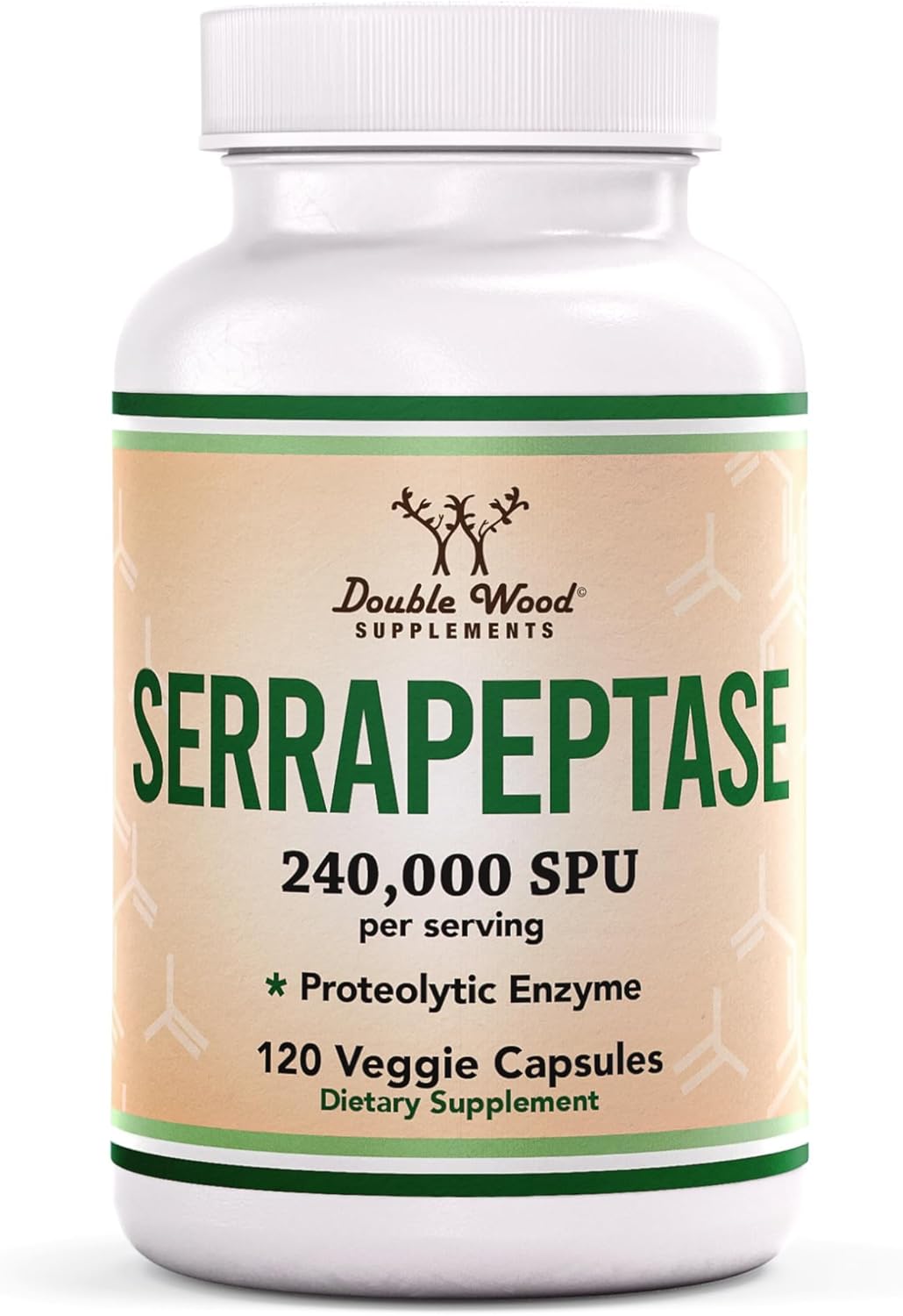 مکمل های دوبل چوب Serrapeptase 240,000 SPU Max Potency (120 کپسول وگان) آنزیم پروتئولیتیک برای سلامت سینوس، تنفس و مفاصل (ساخت و آزمایش شده در ایالات متحده آمریکا)