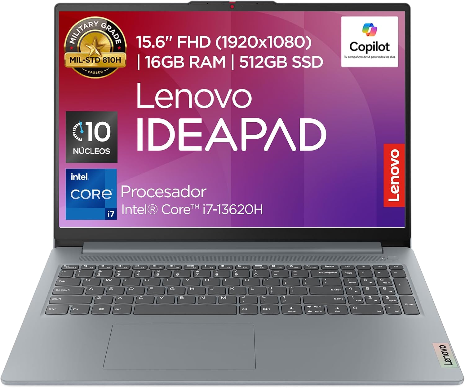 لپ تاپ Lenovo IdeaPad Slim 3 15IRH8 | 15.6 اینچ FHD Intel Core i7-13620H 16 گیگابایت رم 512 گیگابایت SSD | دوربین FHD 1080p | Windows 11/Arctic Grey (به روز رسانی)