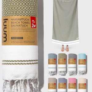 حوله ساحلی Luum® بزرگ 100 x 200 سانتی متر حوله حوله حمام حوله حمام حوله حوله حمام حوله حوله حمام حوله ساحل حوله سونا حوله مسافرتی حوله ترکی زنانه مردانه 100% نخی سبز زیتونی