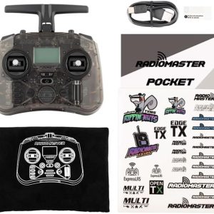 Radiomaster Pocket ELRS Hall فرستنده گیمبال کنترل از راه دور قابل حمل سبک وزن ساخته شده در آنتن تاشو نور LED (حالت سیاه 2)