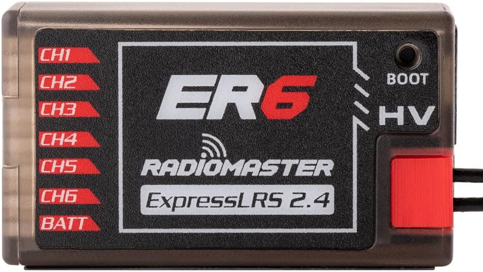 گیرنده Radiomaster ER6 2.4G 6CH 100mw CRSF PWM برای هواپیماهای بال ثابت