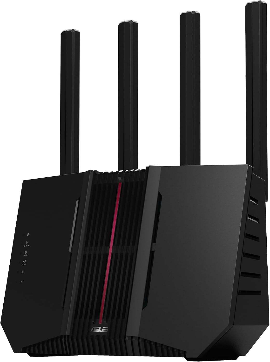 روتر قابل توسعه سه باند ASUS RT-BE92U WiFi 7: WiFi 7، 802.11be، 100+ دستگاه، AiMesh، مش WiFi، پورت های WAN 10G، چهار پورت 2.5G، تشخیص AI WAN، Smart Home Maste، کنترل والدین و VPN - مشکی