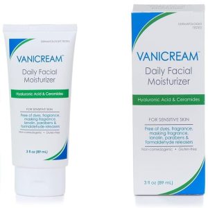 مرطوب کننده صورت روزانه Vanicream با سرامیدها و اسید هیالورونیک – فرموله شده بدون محرک های رایج برای افرادی که پوست حساس دارند، 3 اونس (بسته 2 عددی)