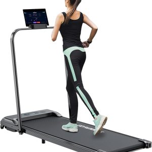 پد پیاده روی Wemart، تردمیل تاشو 2 در 1 زیر میز تردمیل با فضای فشرده، تردمیل رومیزی آرام 2.5 اسب بخار با کنترل از راه دور و نمایشگر LED، بدون نصب