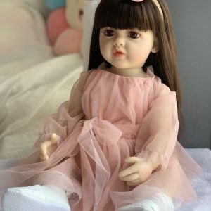 Nano Classic 22 inch Cm Reborn Baby Doll نرم و تمام بدن سیلیکونی نوزاد واقعی مانند Baby Doll Girl Toy- CH1 (PINK)