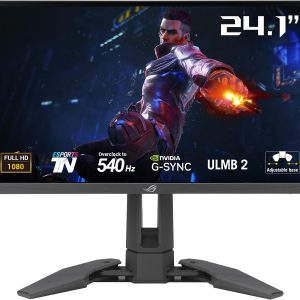 مانیتور Asus ROG Swift Pro PG248QP 24.1 اینچی FHD Esports Gaming، 1920 x 1080، نسبت تصویر 16:9، زمان پاسخگویی 0.2 میلی‌ثانیه، نرخ تازه‌سازی 540 هرتز، پنل Esports-TN – مشکی