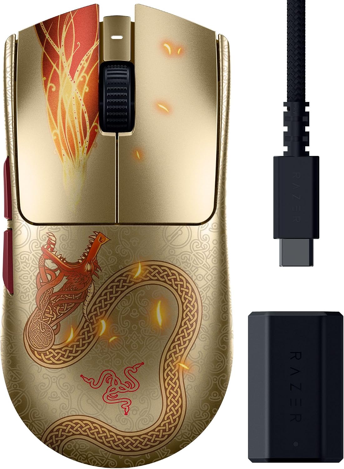 ماوس گیمینگ Razer Viper V3 Pro Wireless Esports: متقارن، 54 گرمی، 8K Polling، سنسور نوری 35K DPI، سوئیچ‌های اپتیکال Gen3، 8 کنترل قابل برنامه‌ریزی، باتری 95 ساعت - نسخه Counter-Strike 2