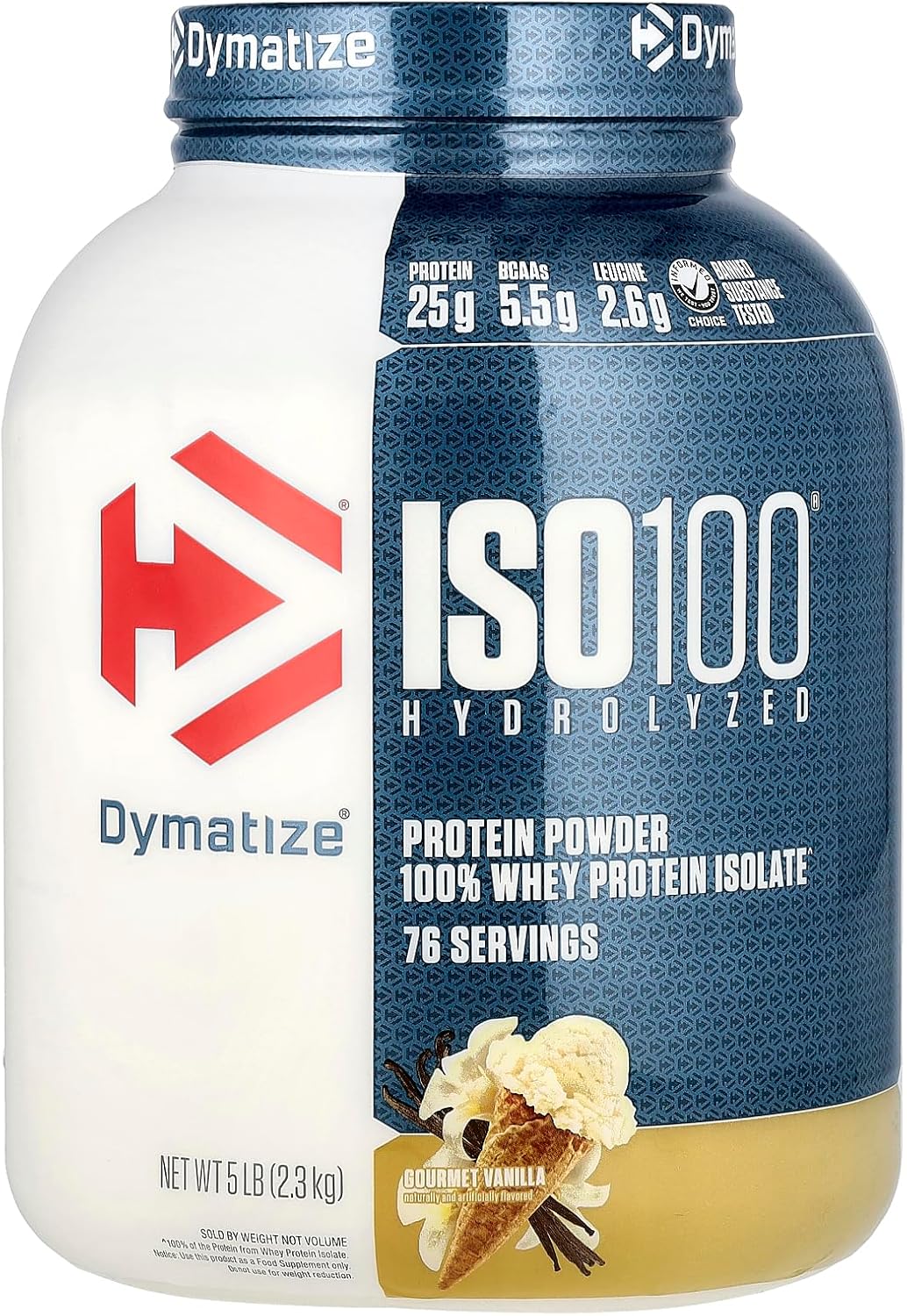 Dymatize Nutrition ISO 100 Hydrolyzed Whey Protein Gourmet (وانیل، 2267.9 گرم)