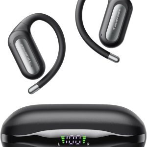 هدفون TRUEFREE EarFit DS1 Open Ear Earbuds, Bluetooth 6.0 Earbuds Earhook با نمایشگر LED، زمان پخش 40 ساعته، IPX5 ضد آب، تناسب ایمن، میکروفون حذف نویز برای ورزش، کار و رفت و آمد