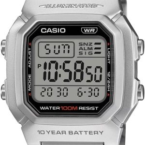 ساعت مردانه کوارتز حرکتی کاسیو، صفحه نمایش دیجیتال و بند استیل ضد زنگ – W-800HD-1AVDF، نقره ای