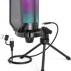 میکروفون USB گیمینگ FIFINE Ampligame A6V، میکروفن خازنی برای استریم