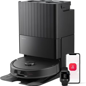 Roborock Qrevo S Robot Vacuum and Mop، جاروبرقی یکپارچه، مکش قدرتمند 7000Pa، خود تخلیه و پر کردن، شستشوی خودکار و خشک کن با هوا، برس ضد گره خوردن برای خانه، موهای حیوانات خانگی، خاکستری