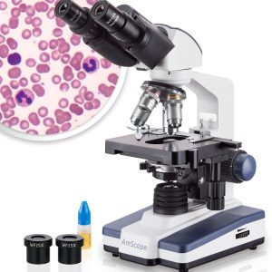 میکروسکوپ ترکیبی دوچشمی LED AmScope B120C، مرحله مکانیکی سه بعدی