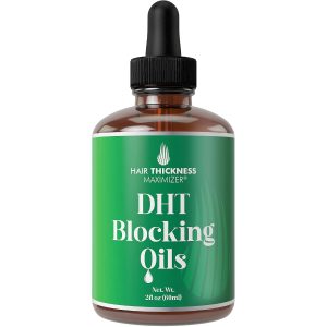 روغن بلوکر DHT برای مردان، زنان. سرم 2 اونس بدون عطر وگان، موهای نازک