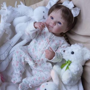 Nano Classic 18 inch 48Cm Reborn Baby Doll بدنه نرم وینیل سیلیکونی، نوزاد واقعی مانند عروسک نوزاد (سفید)