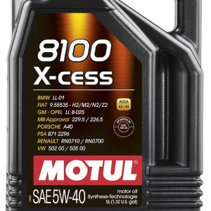 Motul MTL102870 007250 8100 X-cess 5W-40 بنزینی مصنوعی و روغن موتور دیزل – کوزه 5 لیتری